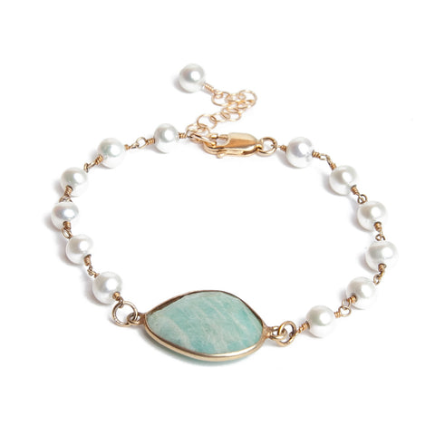 Pearl and Amazonite Bracelet