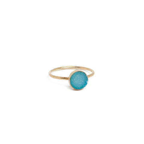 Small Turquoise Druzy Ring