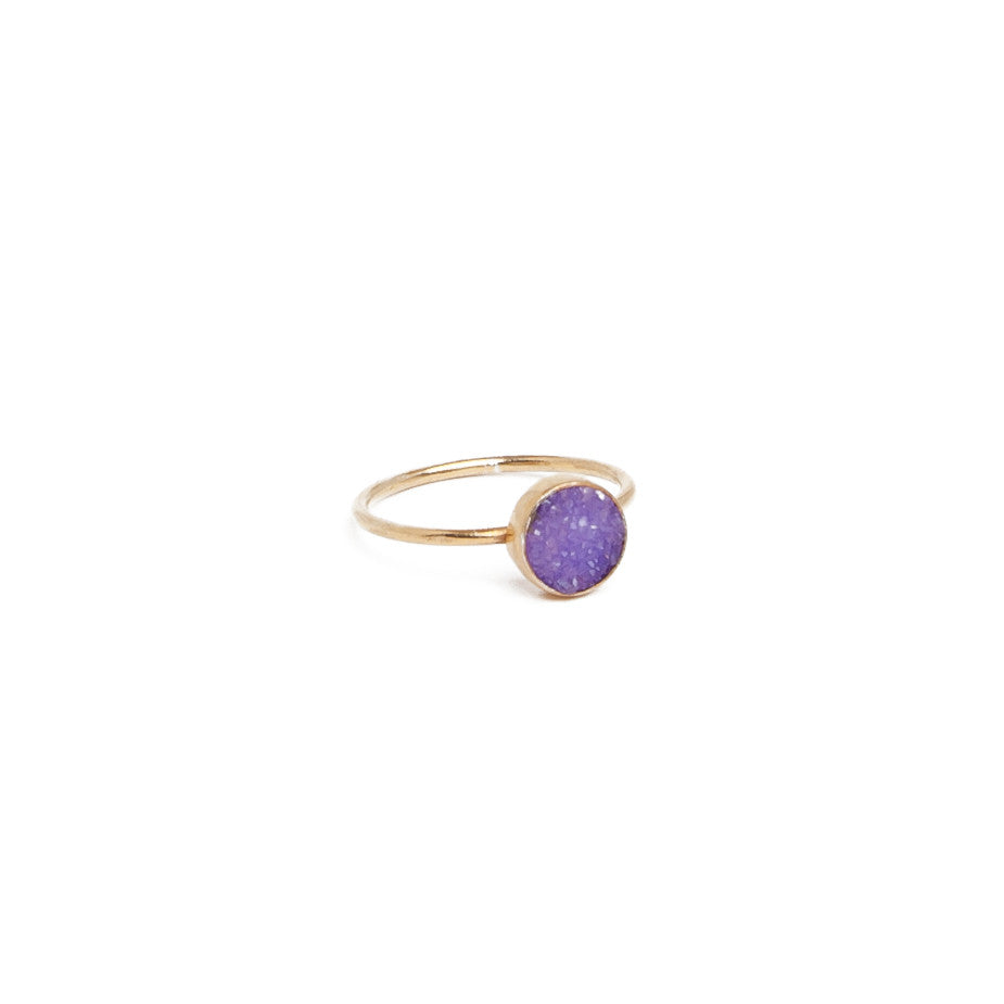 Small Purple Druzy Ring