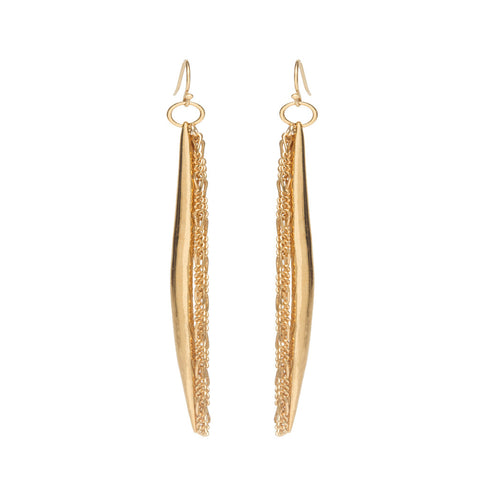 Gold Spike Chain Earrings