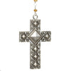 Oxidized Silver Cross Y Necklace