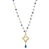 Raw Sapphire Gold Clover Necklace