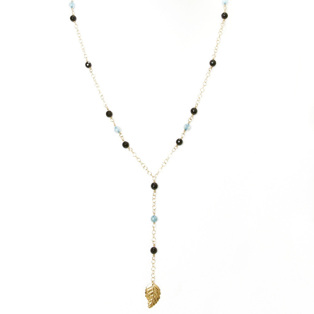 Onyx Fire Agate Y Necklace